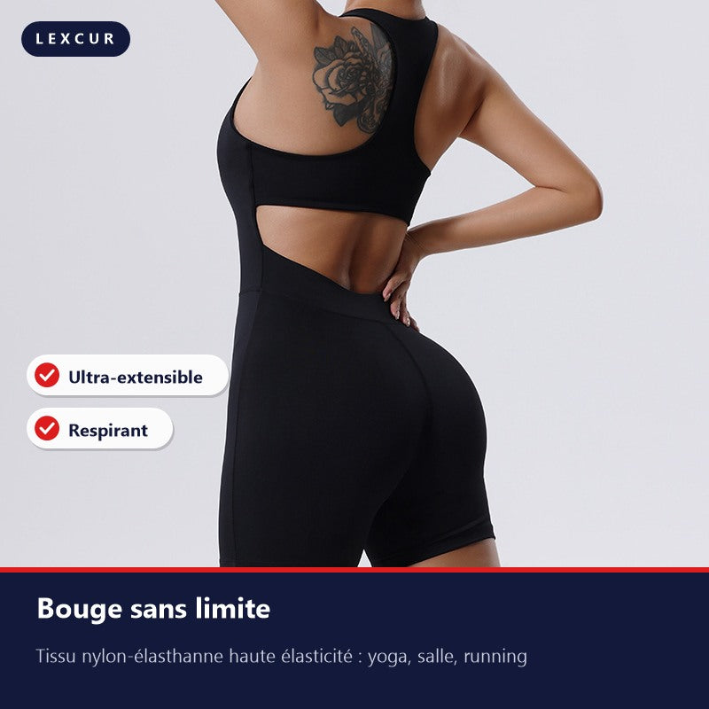 Combishort FitCore Curve noir, vue de dos