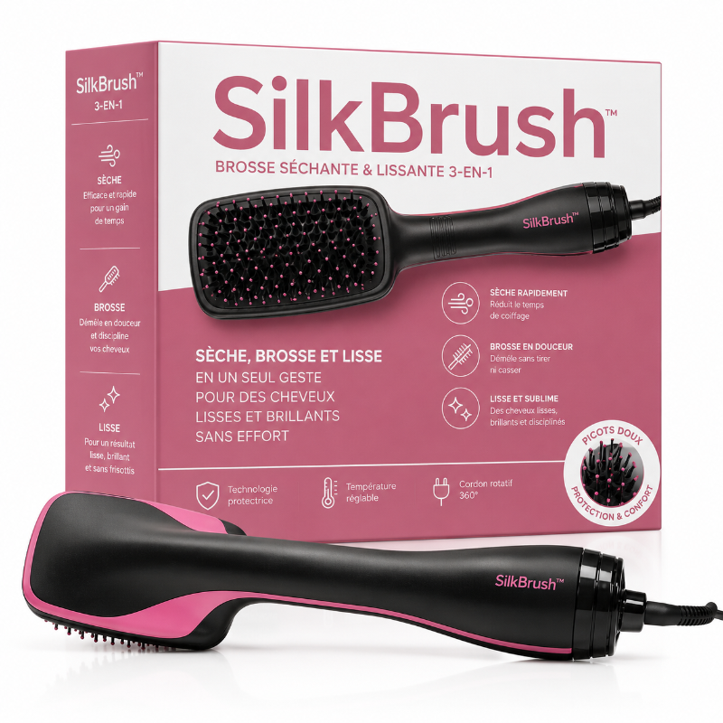 SilkBrush™ 3-en-1-Sèche, brosse et lisse vos cheveux en un seul geste