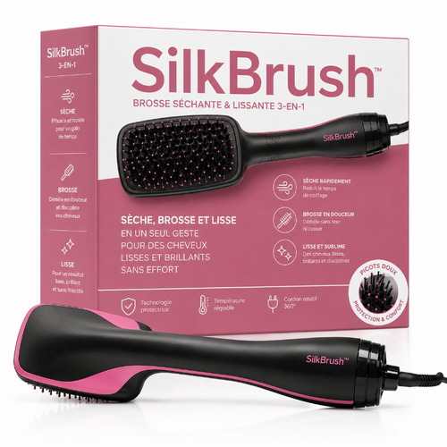 SilkBrush™ 3-en-1-Sèche, brosse et lisse vos cheveux en un seul geste