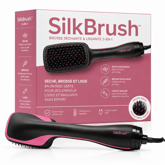SilkBrush™ 3-en-1-Sèche, brosse et lisse vos cheveux en un seul geste