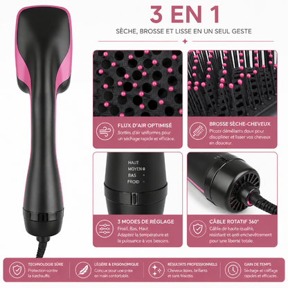 SilkBrush™ 3-en-1-Sèche, brosse et lisse vos cheveux en un seul geste