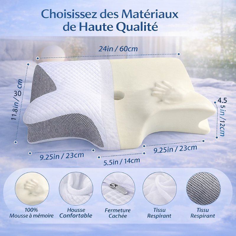Cerva™ - Oreiller cervical orthopédique