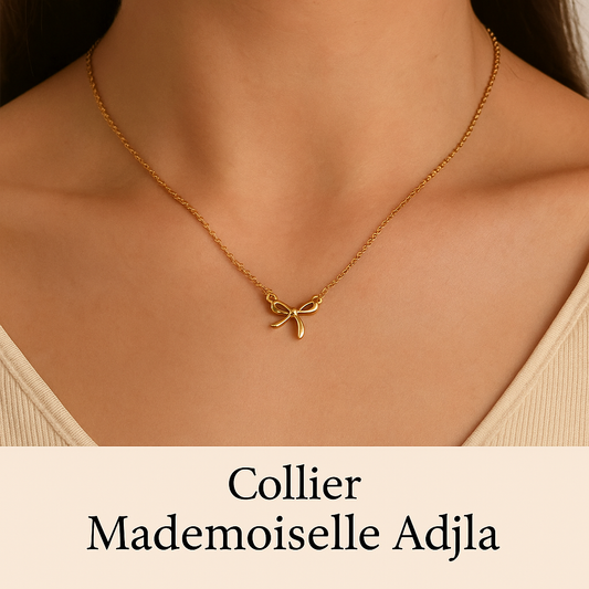 Mademoiselle Adjla - Collier avec nœud papillon en acier inoxydable