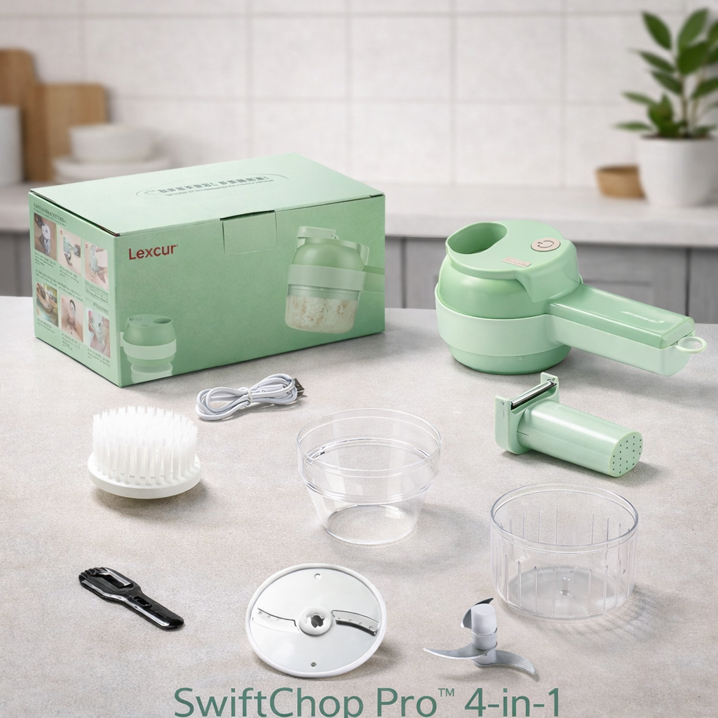 SwiftChop Pro™ – Mini robot électrique 4 en 1
