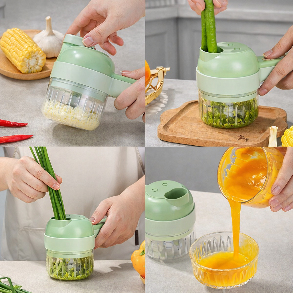 SwiftChop Pro™ – Mini robot électrique 4 en 1