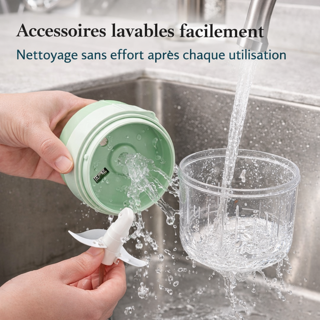 SwiftChop Pro™ – Mini robot électrique 4 en 1