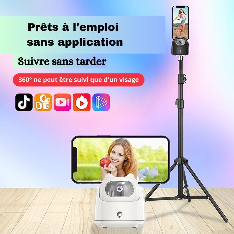 HOHEM GO - Trípode estabilizador para selfies y vídeo con rotación de 360° (1 compra de HOHEM GO = bastones + cable gratis) 