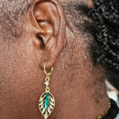 Feuille de cristal - Boucle d'oreille