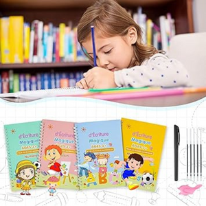 4 Cahier éducatif magique - Stylo + 5 recharge + guide - doigt offert - Lexcur
