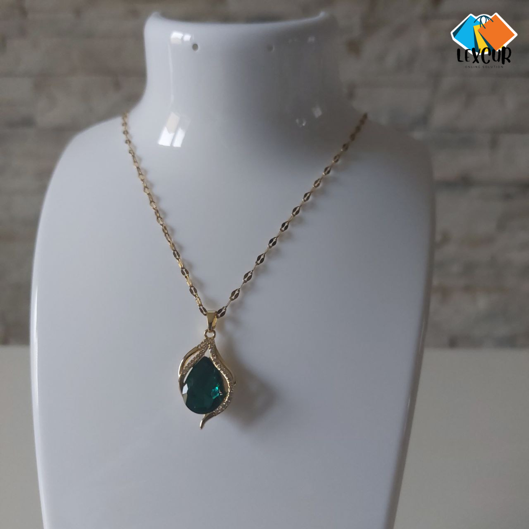 JADE - Collier en cristal vert