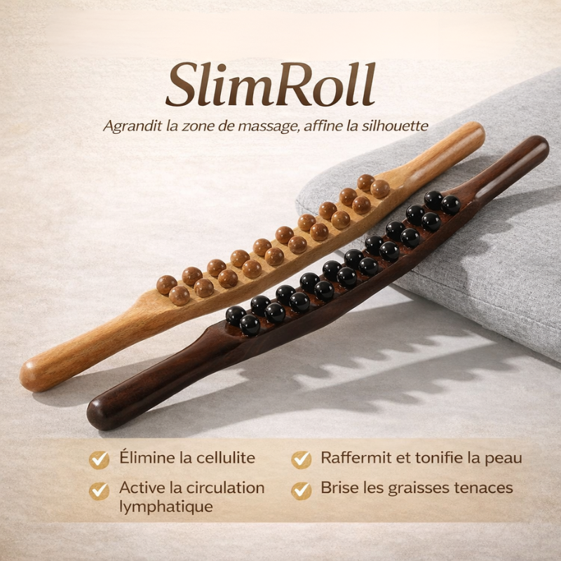 SlimRoll - Barre de thérapie en bois Gua Sha