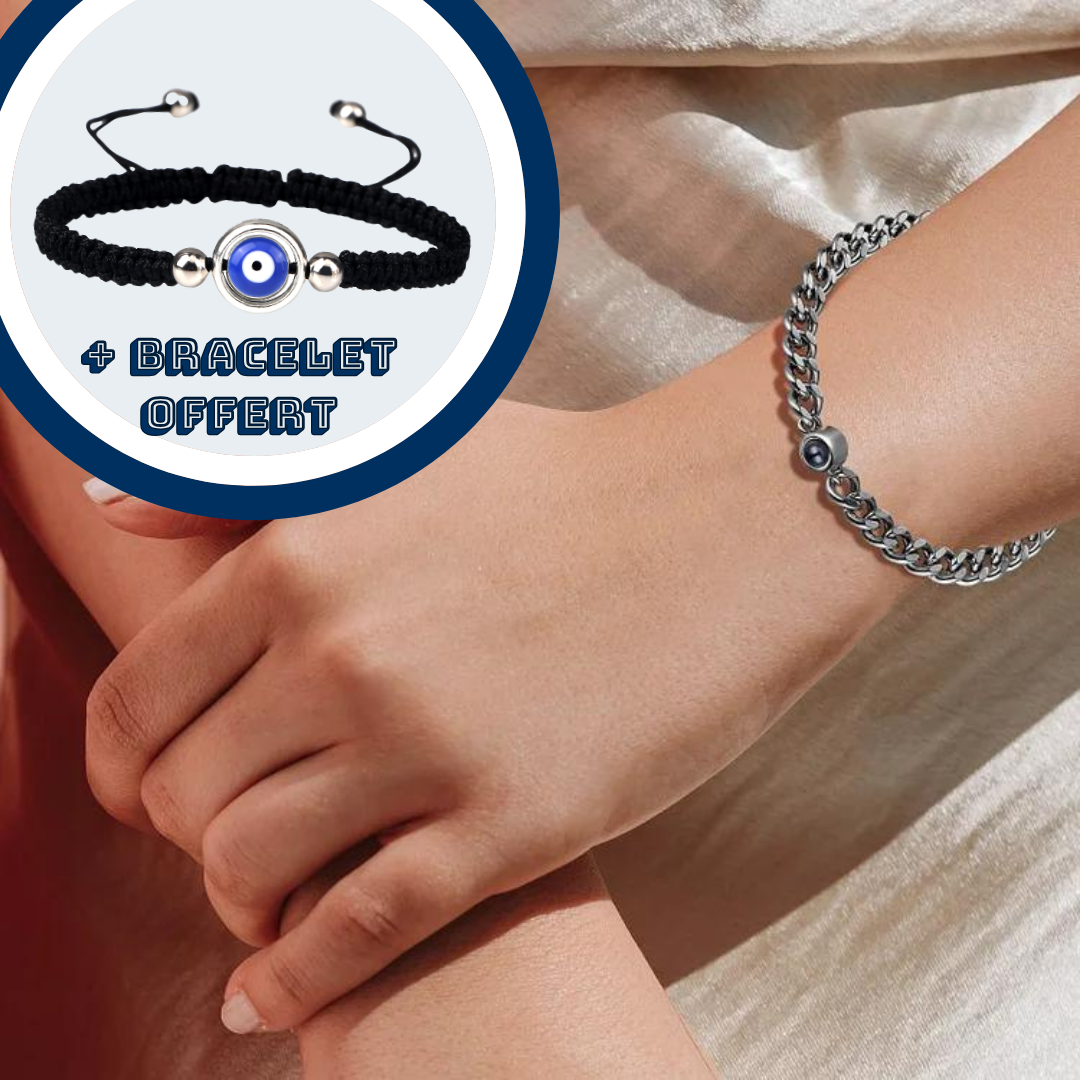 LOVE PICTURE - Bracelet photo personnalisé en acier inoxydable (+ BRACELET OFFERT)