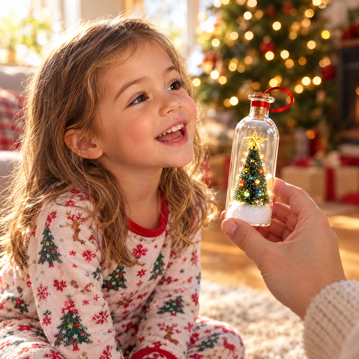 Enfant qui enregistre son message de Noël