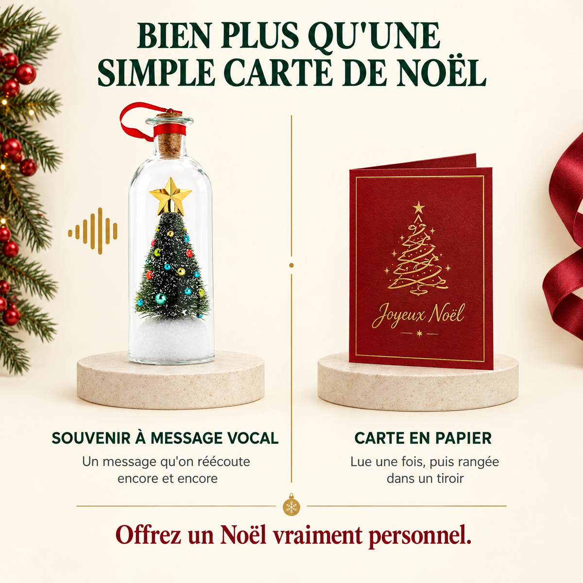 Bien plus qu'une simple carte de Noël – souvenir à message vocal vs carte en papier