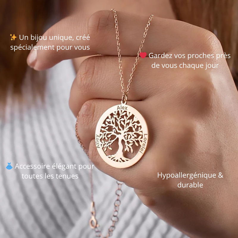 Collier Arbre de Vie Personnalisé - acier inoxydable (1 Acheté = Le 2ème à - 40% )