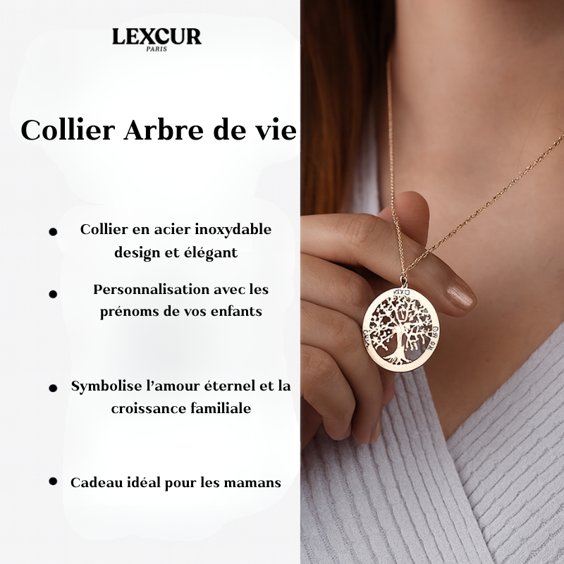 Collier Arbre de Vie Personnalisé - acier inoxydable (1 Acheté = Le 2ème à - 40% )