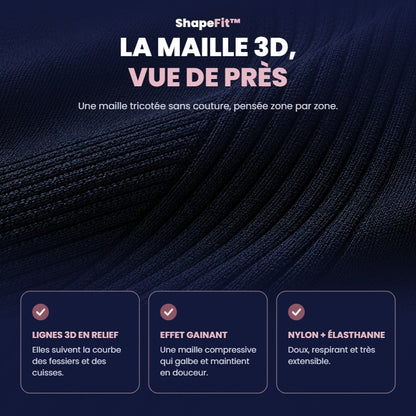 Gros plan sur la maille 3D sans couture du short gainant ShapeFit