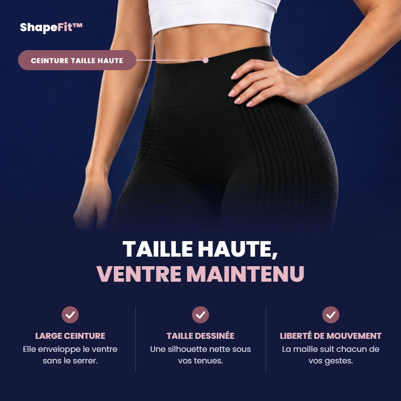 Ceinture taille haute du short gainant ShapeFit, ventre maintenu