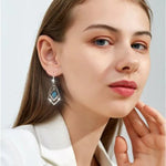 Rhombus earrings- Diamond earrings 